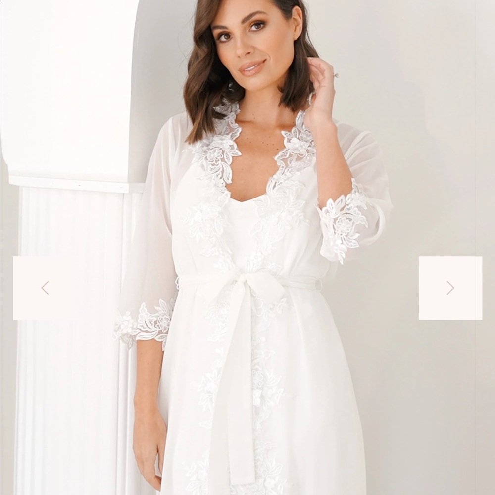 Le Rose bridal slip & robe size S/M